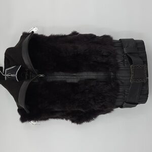 Heart Moon Star Brown Fur Vest Size M